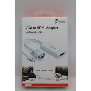 NEW j5create VGA to HDMI Adapter with Video and Audio Support